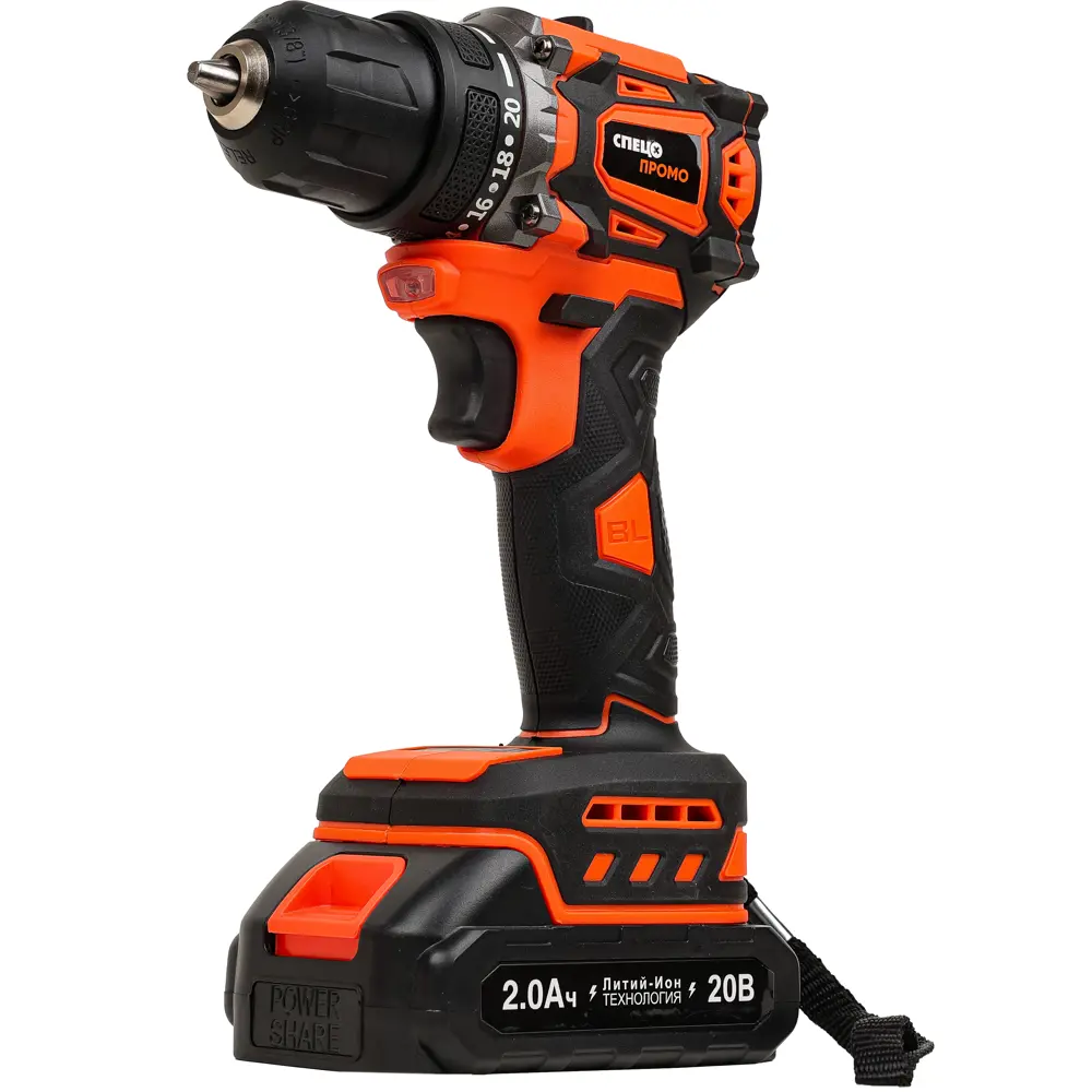 Дрель-шуруповерт аккумуляторная бесщеточная Спец Промо БДА-20-ПБ (4196), 20 В Li-ion 2x2 Ач STLM-2101925 - Вид №8
