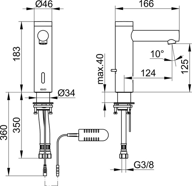 59512011100 Электронный смеситель для раковины KEUCO IXMO - Вид №3