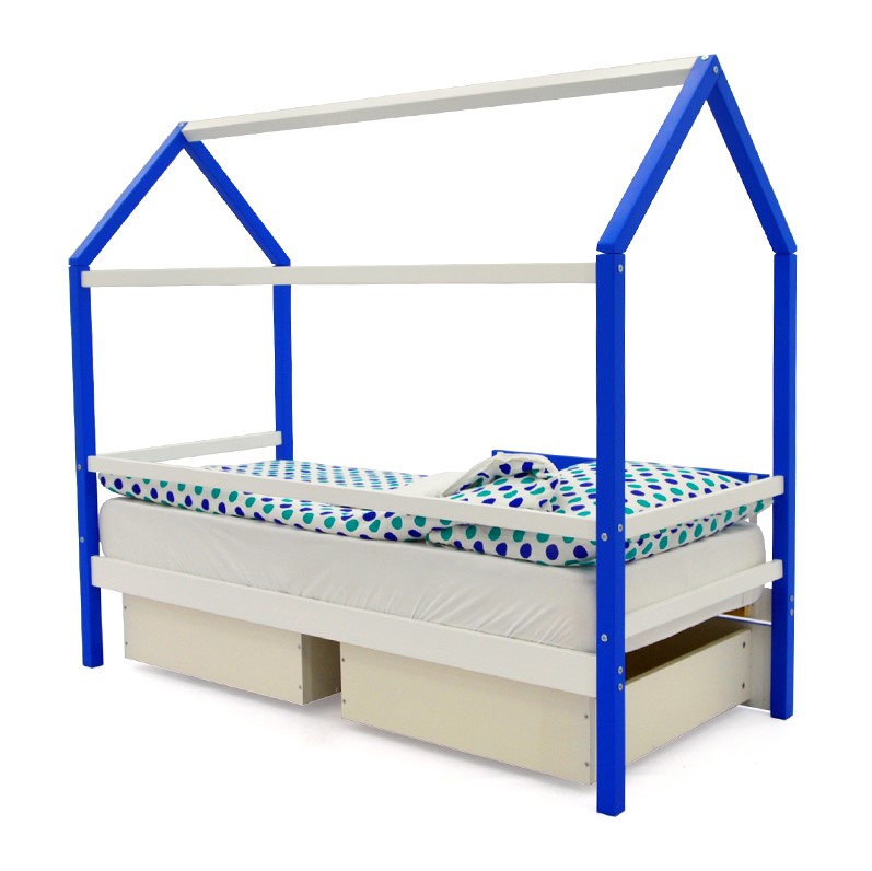 Кровать-домик детская сине-белая Svogen БЕЛЬМАРКО  00-3833081 Синий Santreyd  - Вид №4