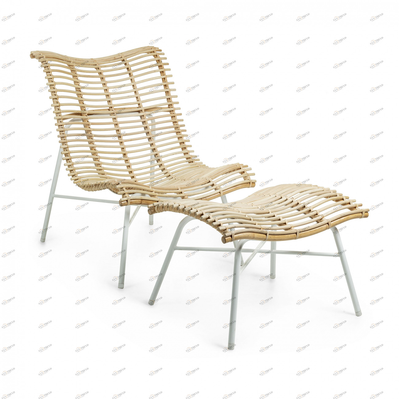 Кресло шезлонг, ротанг Crowley от La Forma LA FORMA  298331 Белый 