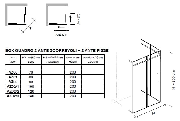 Угловая душевая кабина с раздвижной дверью Metidea Elegant ARCH-00106237 - Вид №2