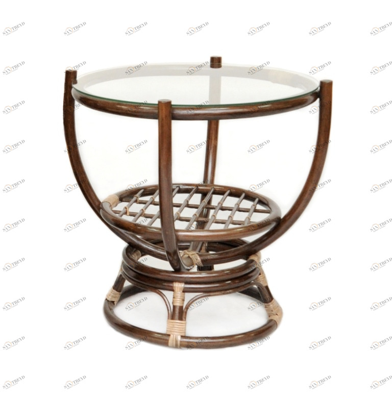 Столик приставной, ротанг Flower ЭКО ДИЗАЙН ПЛЕТЕНАЯ 009732 Коричневый 