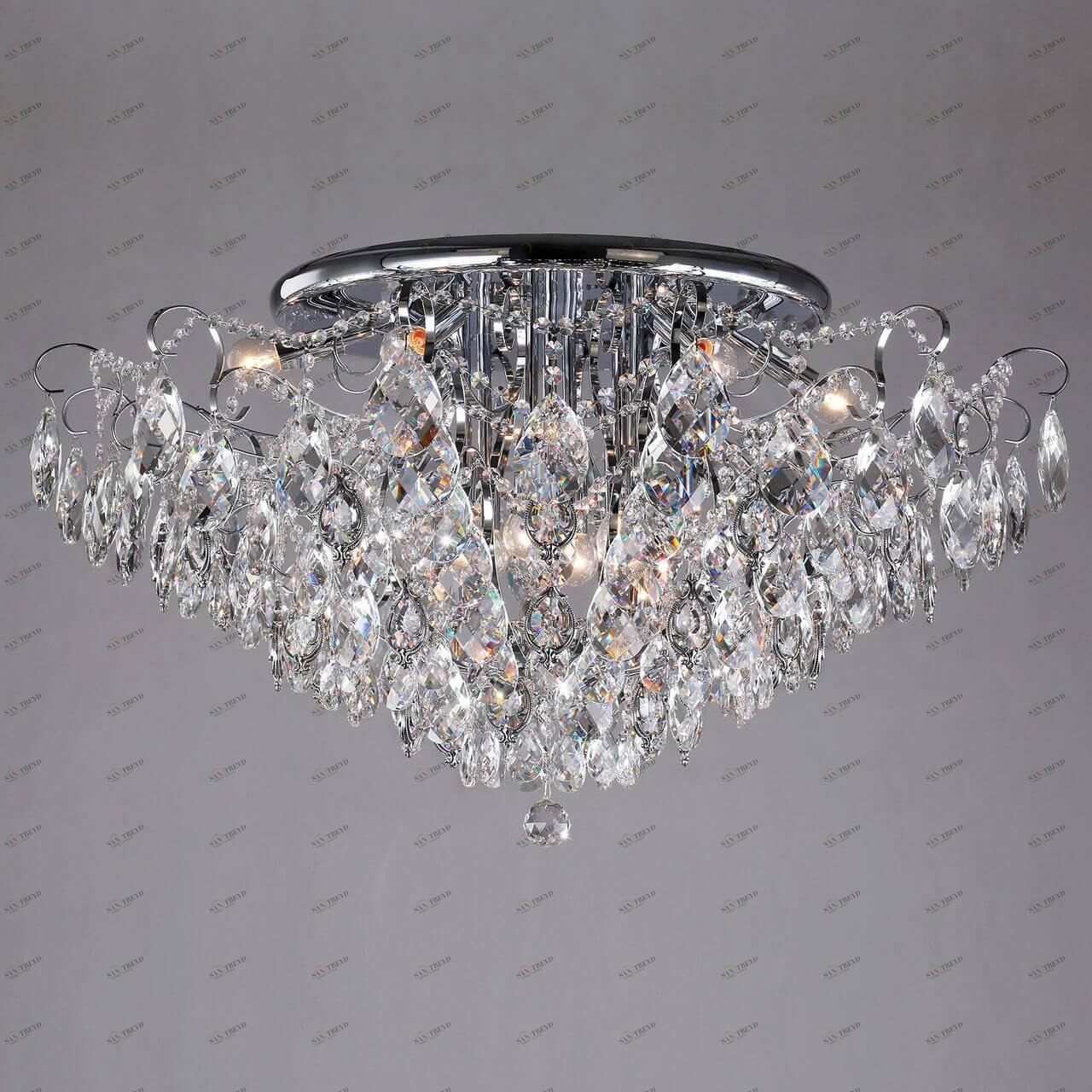 Потолочная люстра Eurosvet Crystal 10081/12 хром/прозрачный хрусталь Strotskis EUROSVET ДИЗАЙНЕРСКИЕ, CRYSTAL CHROME 181818 Хром 