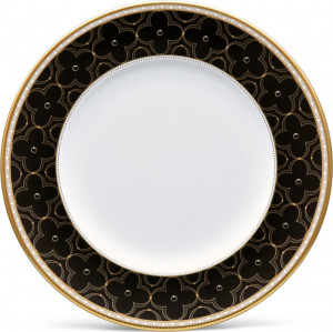 10637174 Noritake Тарелка акцентная Noritake "Трефолио,золотой кант" 25см Фарфор костяной