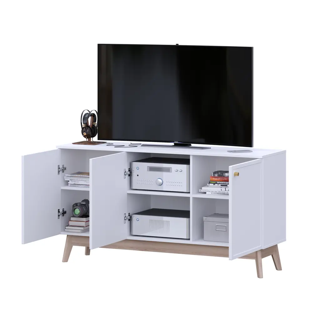 Тумба под телевизор KONSENSA Амьен 150x79x41.7 см ЛДСП цвет белый Лион STLM-2067988 - Вид №12