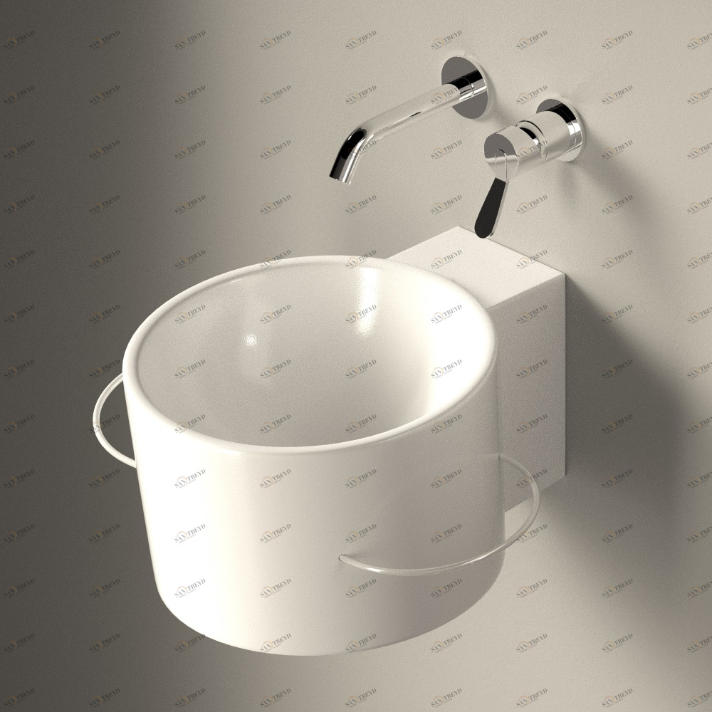 ACER0740NRWM Подвесная раковина настенная круглая Agape  белая 