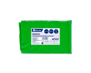 W50Z Одноразовые мешки для мусора, 90 x 110 см, вместимость 160 л, 10 шт. в упаковке, ЗЕЛЕНЫЕ, LDPE Merida