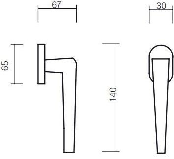 Pasini Оконная ручка из латуни dk Laura liscia 0308  - Вид №1