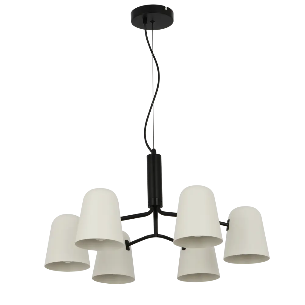 Люстра подвесная Talica 6 ламп 18 м² цвет черный/белый KREAFORTA STLM-2014767 - Вид №2
