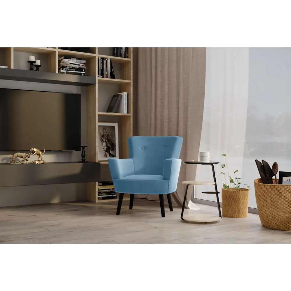 Кресло полиэстер Seasons Вилли 77x86x76 см цвет голубой STLM-2078930 - Вид №2