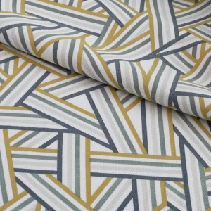 Ткань 1 м/п Геометрия велюр 290 см цвет желтый