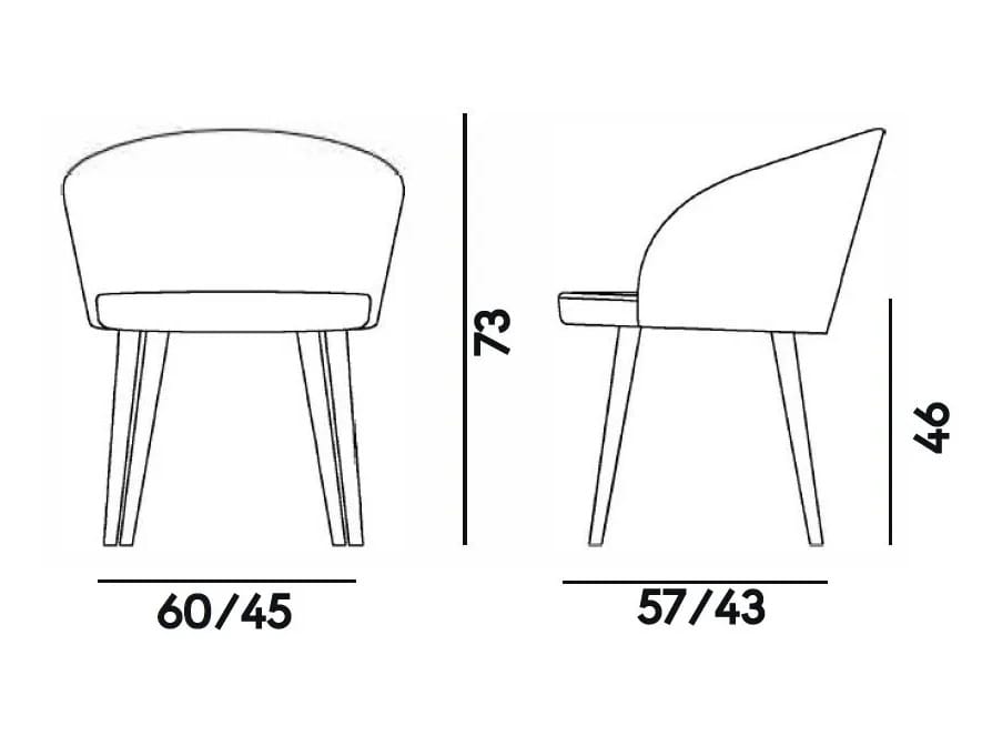 Мягкий стул из бука с подлокотниками Billiani Мэрилин ARCH-00029860 - Вид №5