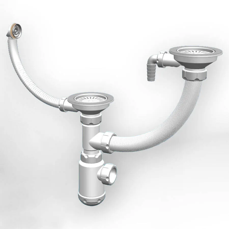 2-ой Сифон Санпласт GRAND с круглым переливом ЭКО GRANFEST С.Н.391-11-01 Р