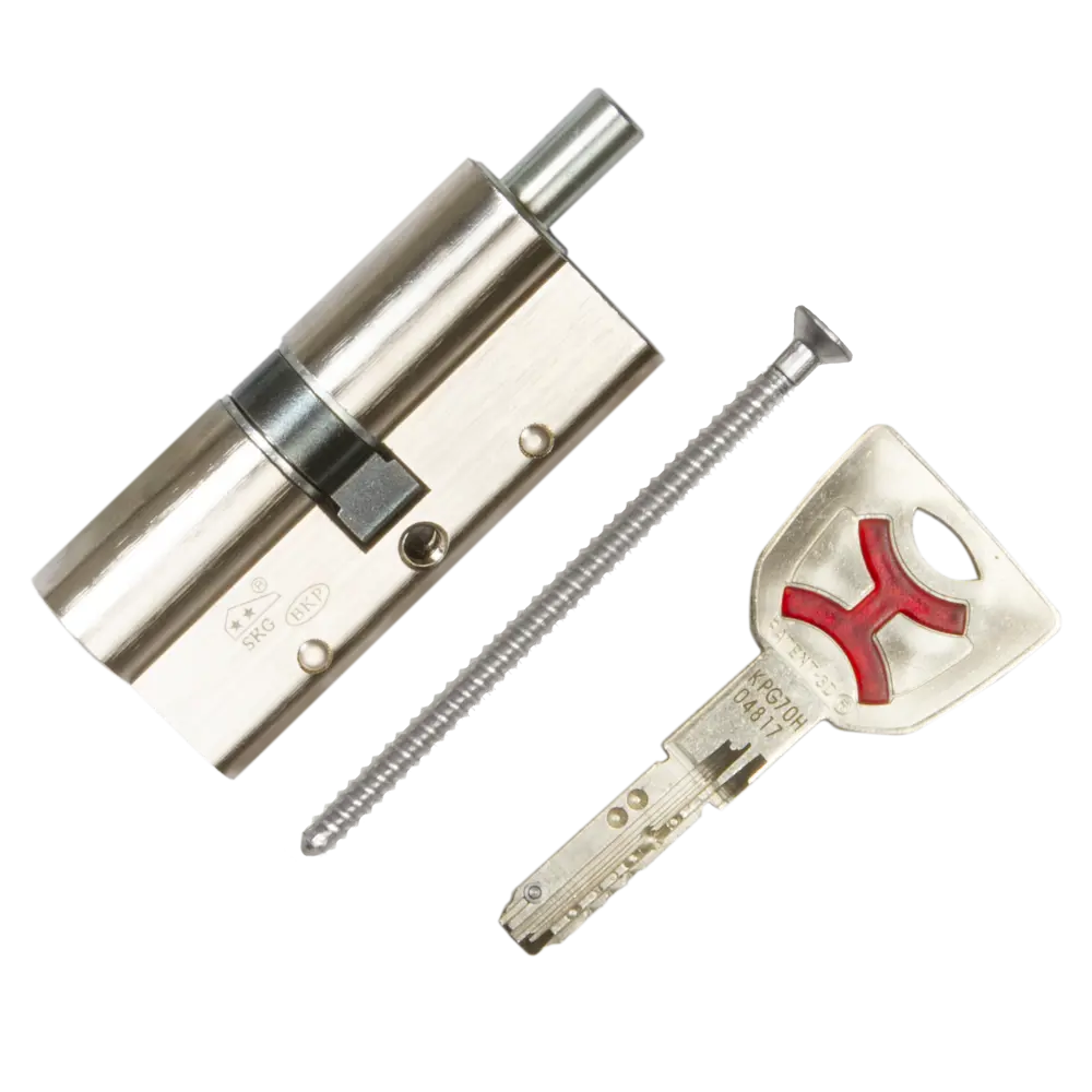 Цилиндр Cisa AP4S 0P3S2-13.12, 30x10x30 мм, ключ/шток, цвет никель, без вертушки STLM-2192168 - Вид №1