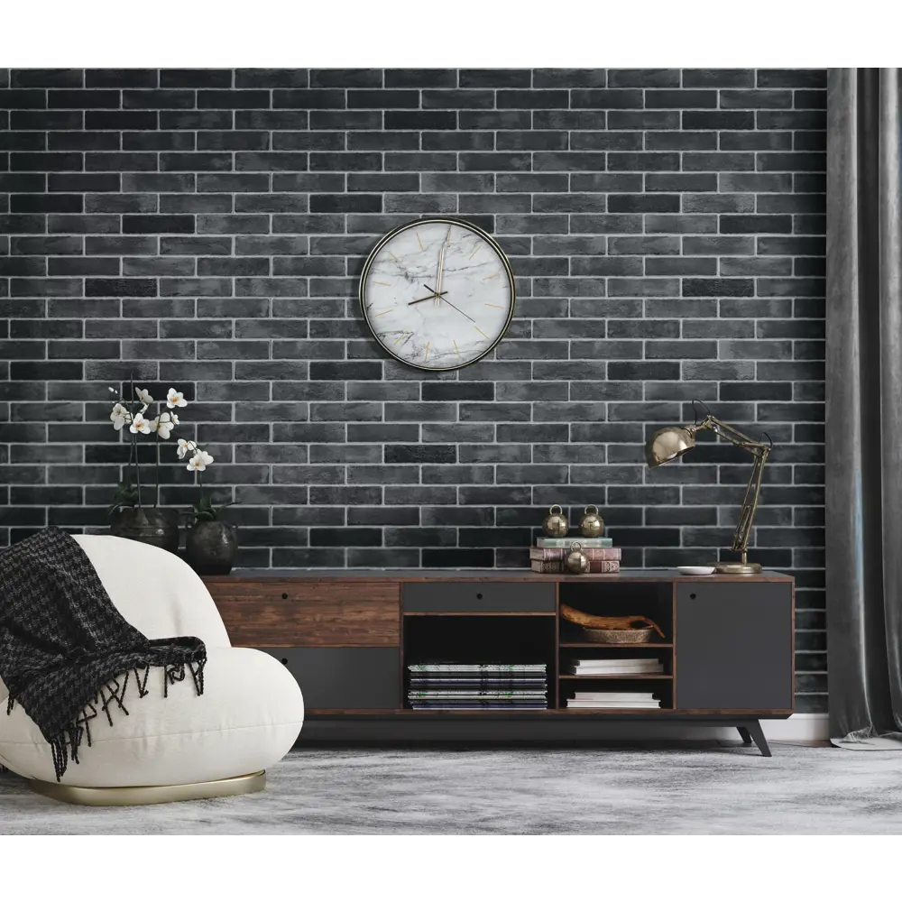 Santreyd Шерл - Панель ПВХ с текстурой кирпича черного цвета 88264636 STLM-0077089 - Вид №5