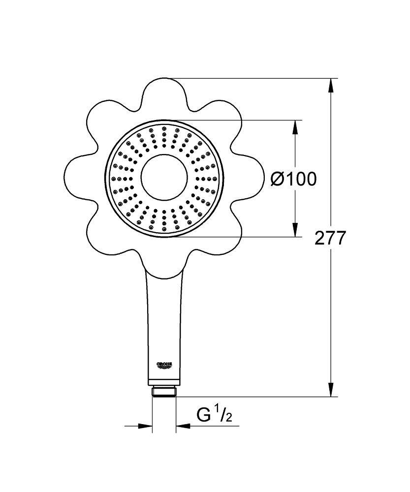 26115YF0 Ручной душ Grohe Rainshower Icon желтый - Вид №1