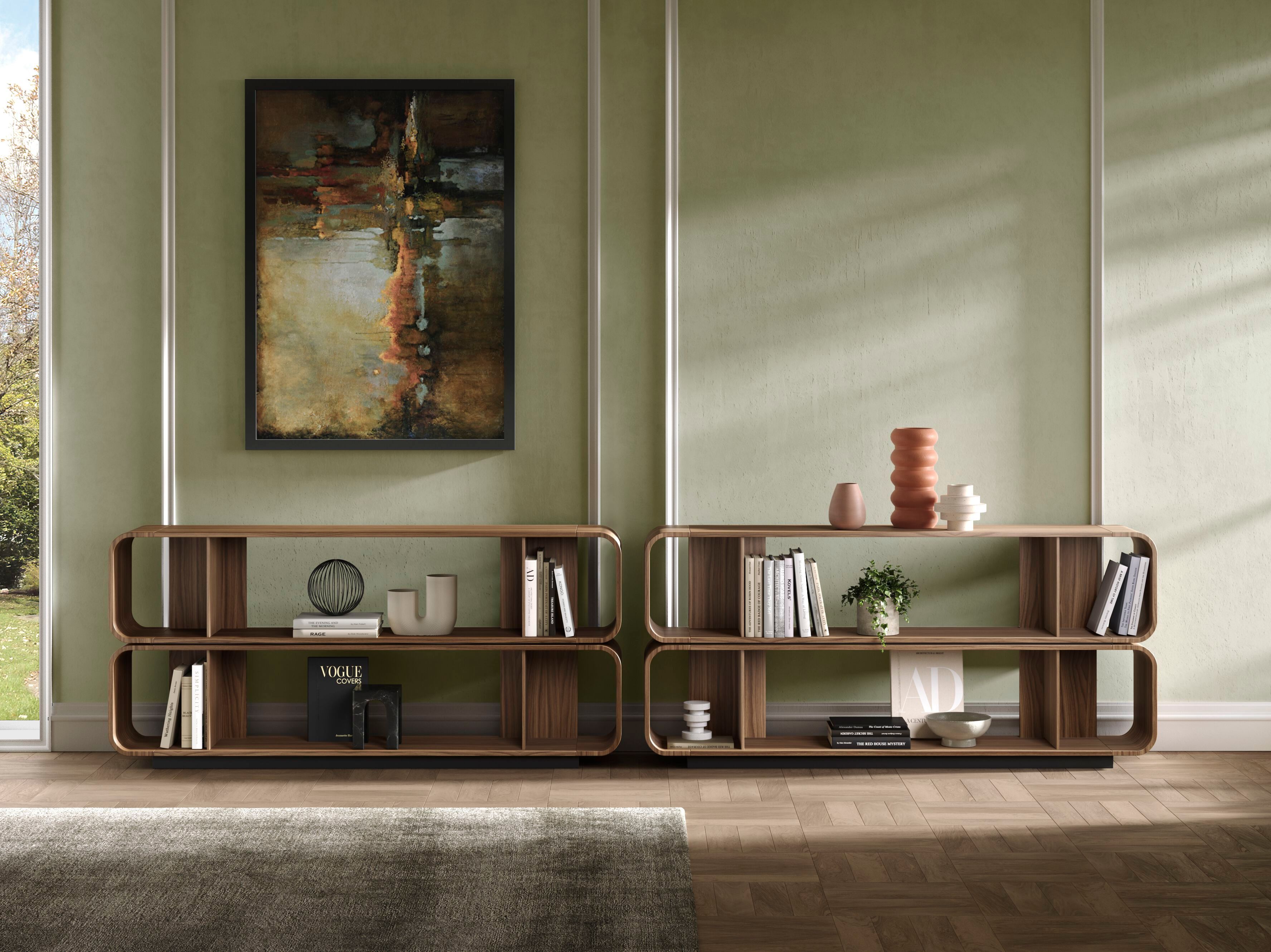 Двухсторонний книжный шкаф из дерева Barba design Round Up ARCH-00085218