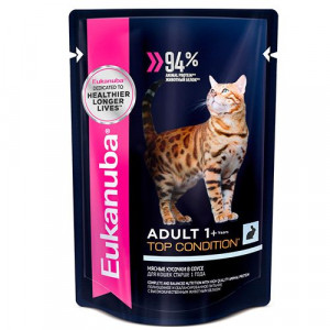 ПР0036740 Корм для кошек кролик в соусе конс. пауч 85г Eukanuba