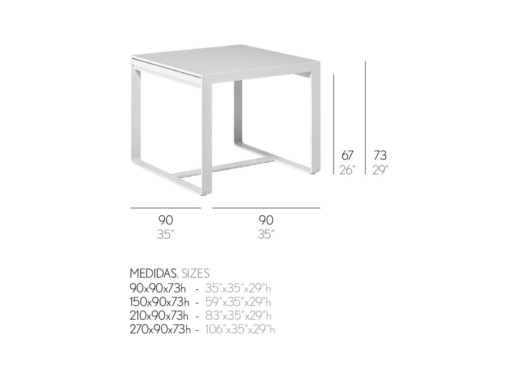 Алюминиевый прямоугольный садовый стол с термокрытием GANDIABLASCO ARCH-00142451 - Вид №12