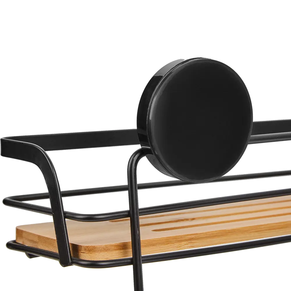 Полка для ванной прямоугольная Primanova двухъярусная 26 см цвет черный Полка Бамбук STLM-2042799 - Вид №1