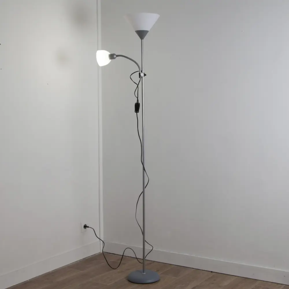 Торшер с лампой для чтения KREAFORTA Navolato цвет серый STLM-2055477 - Вид №5