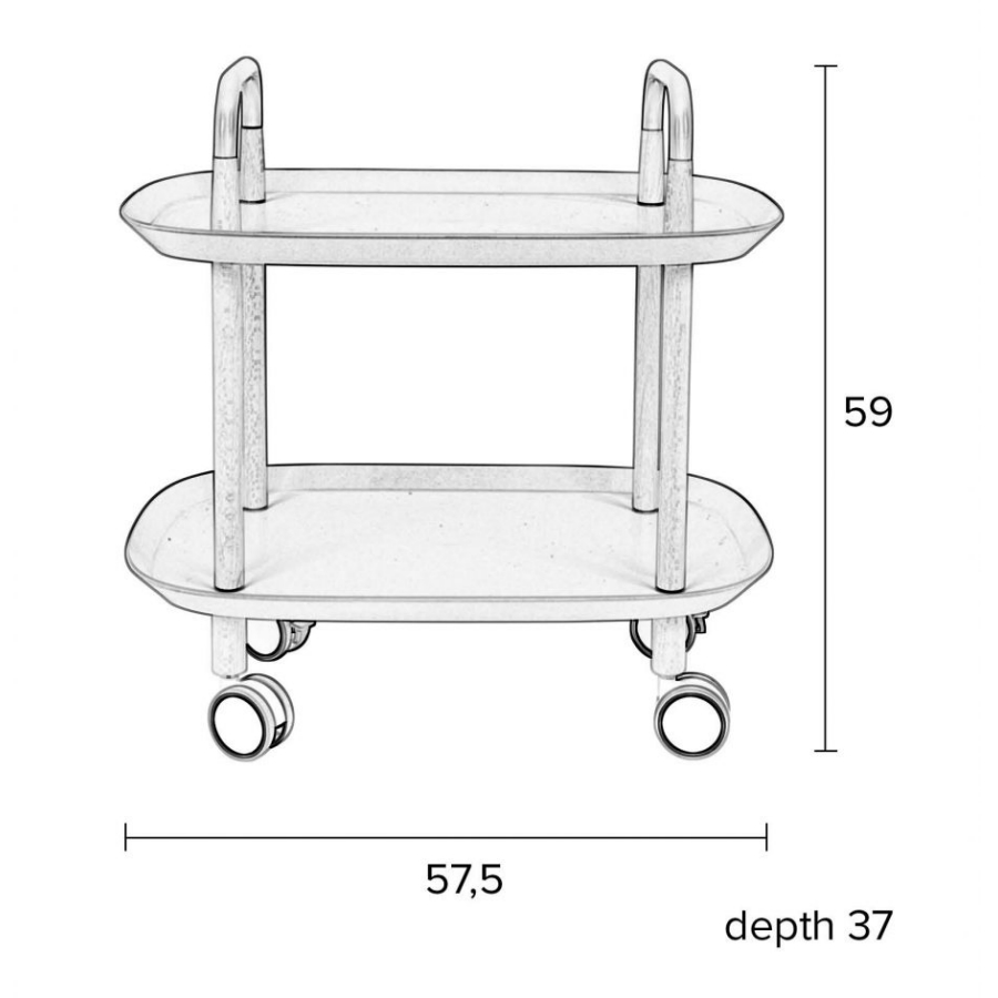 Стол сервировочный на колесиках Cruiser, черный White Label Living 7900017 - Вид №6