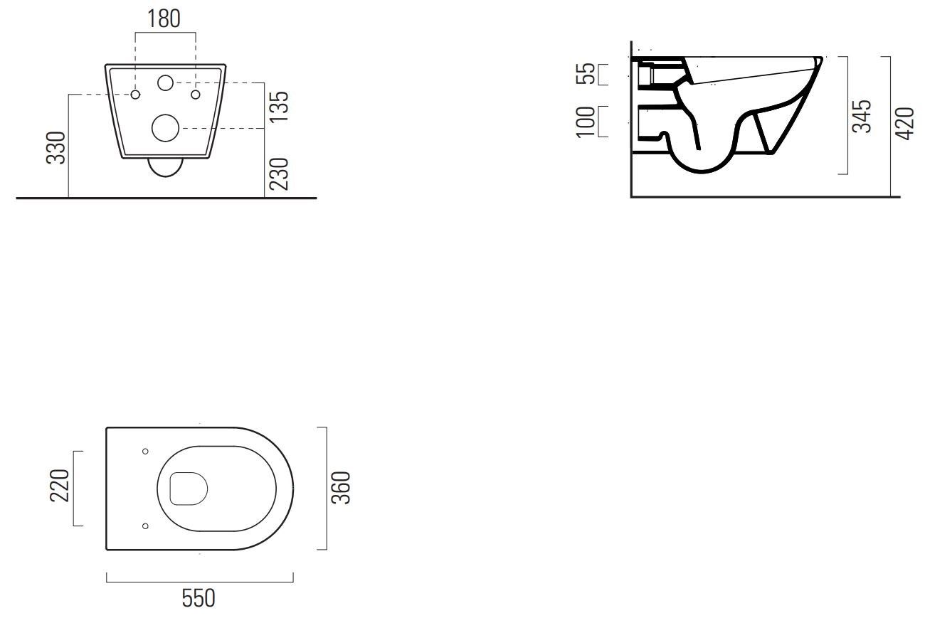 Керамический подвесной туалет GSI ceramica Color Elements ARCH-00012982 - Вид №3