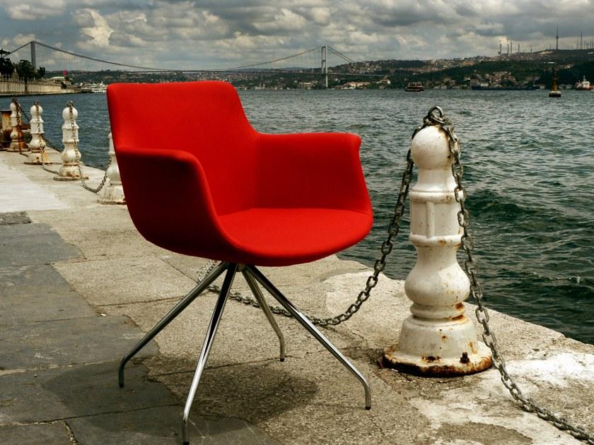 B&T Design Вращающийся стул на козелке из ткани с подлокотниками sun-id-1376250 - Вид №2