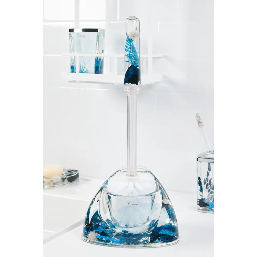 Держатель ершика для унитаза Vidage Василек пластик цвет прозрачный STLM-2171524 - Вид №4