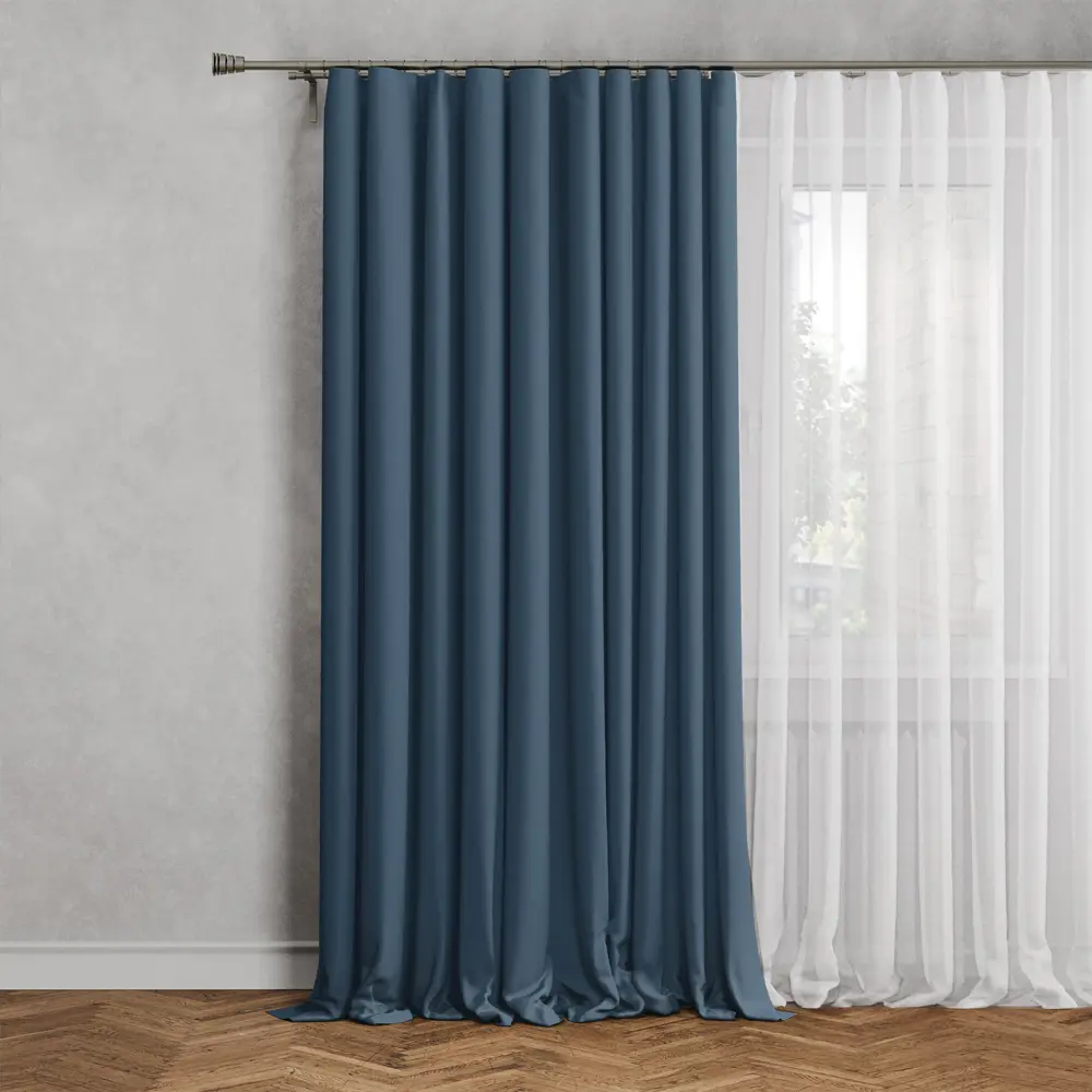 GARDEN Штора на люверсах серо-голубая 200x280 см для уютного интерьера 89390628 STLM-1568865