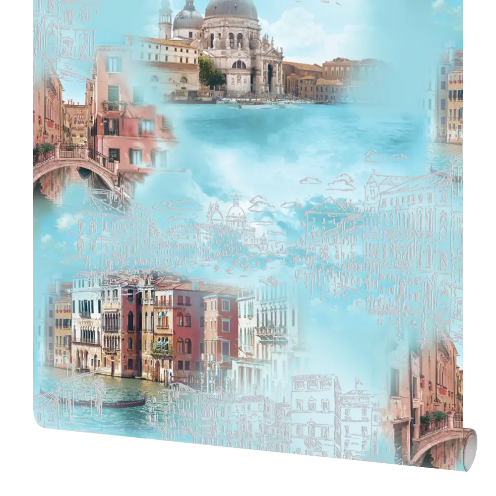 Обои виниловые WallDecor Венеция голубые 0.53 м 85000-62 WALL DECOR STLM-2160354