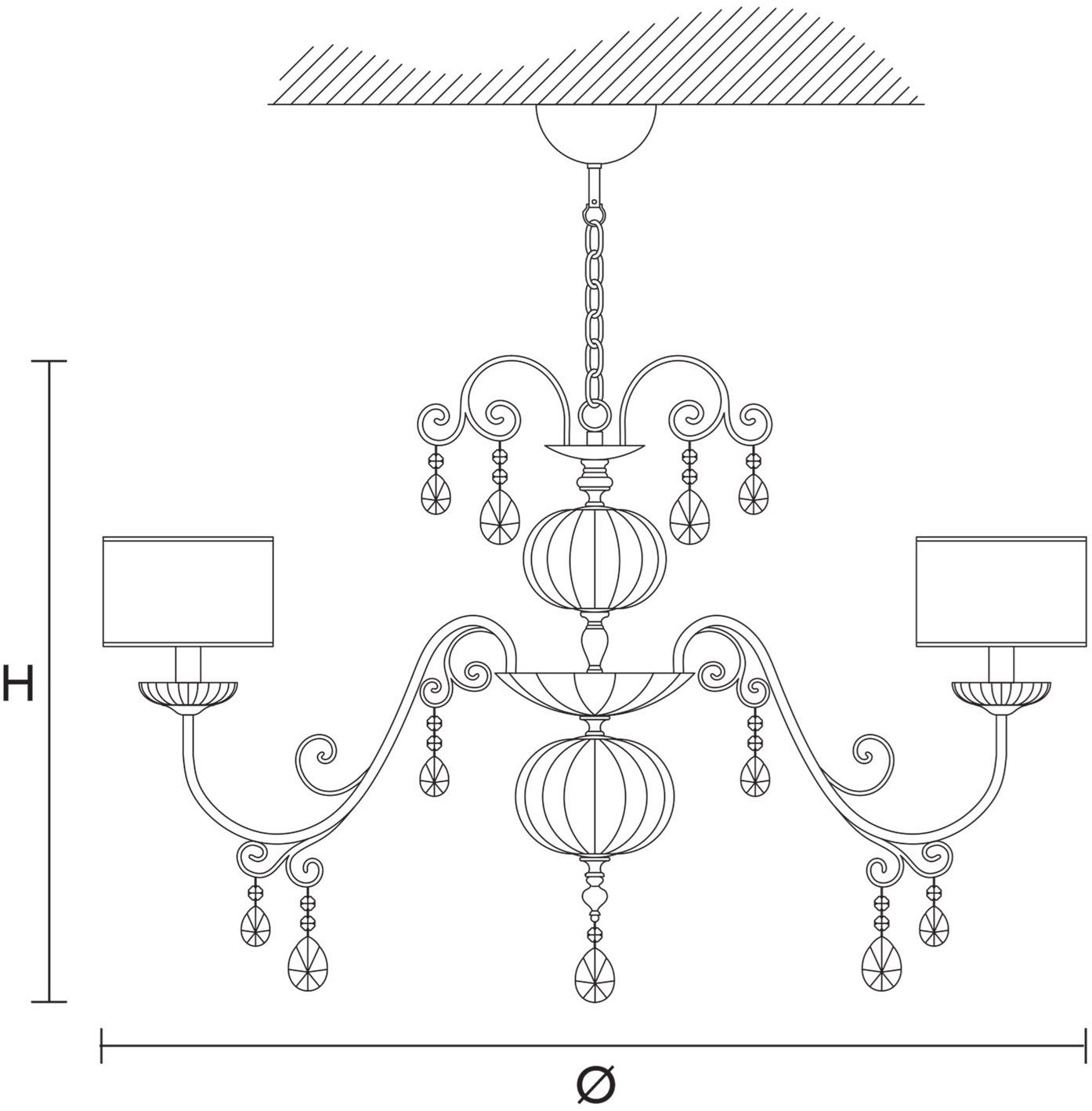 Masiero Железная люстра с кристаллами Antika sun-id-1475791 - Вид №1