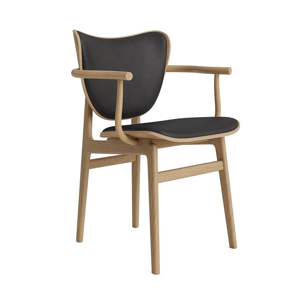 Кожаный и дубовый стул с подлокотниками NORR11 Elephant ARCH-00148755 - Вид №7