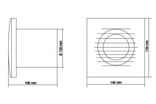 Накладной вентилятор Europlast Т100I T (таймер) inox 4694 - Вид №1