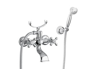 Хромированный латунный настенный смеситель для ванны