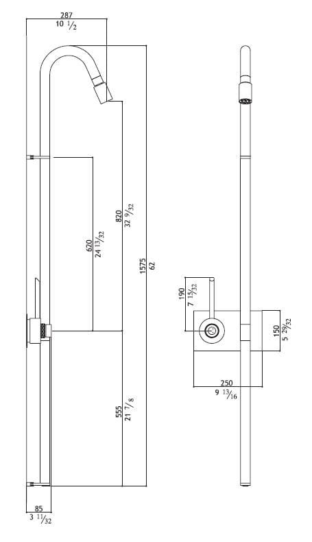 Термостатическая душевая колонна из нержавеющей стали MGS ARCH-00150478 - Вид №3