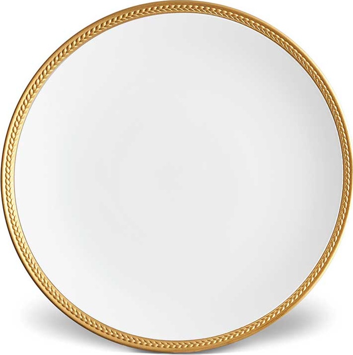 10571414 L’Objet Тарелка обеденная 27см "Плетеный шелк" (золотой декор) Фарфор 