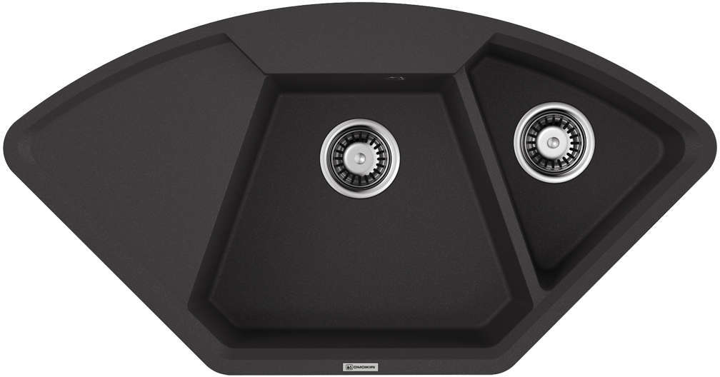 Угловая мойка из камня "Черная" OMOIKIRI 4993716