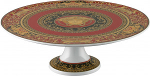 89007 Rosenthal Versace Блюдо на ножке Rosenthal Versace Медуза 33см, фарфор Фарфор