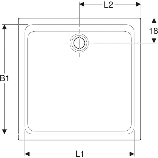 Квадратный нескользящий поддон для душа Geberit MELUA ARCH-00140064 - Вид №2