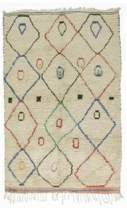 AFOLKI Прямоугольный шерстяной коврик с длинным ворсом и геометрическими мотивами Azilal Taa1175be