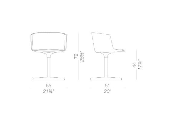 Тканевый спиц мягкий поворотный стул Lapalma ARCH-00120067 - Вид №2