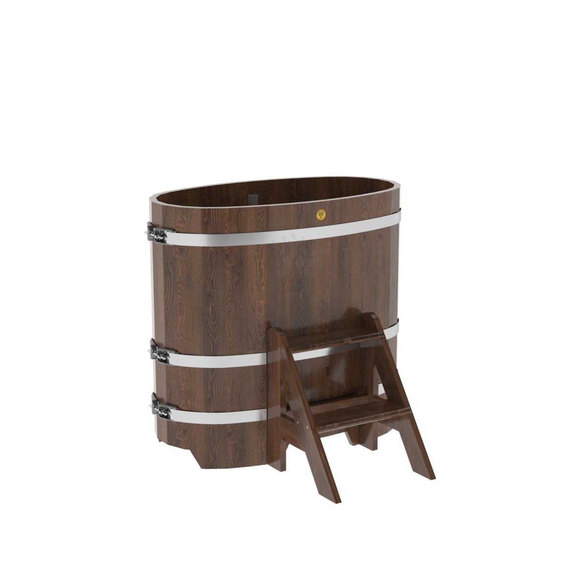 1249 Купель овальная из дуба 0,59х1,06х1,0 морёная Alyarus 