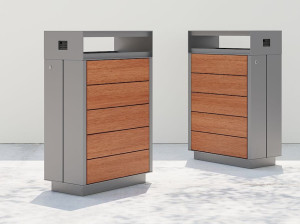 Корзина для мусора из стали и дерева