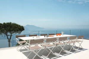 Металлический выдвижной прямоугольный садовый стол