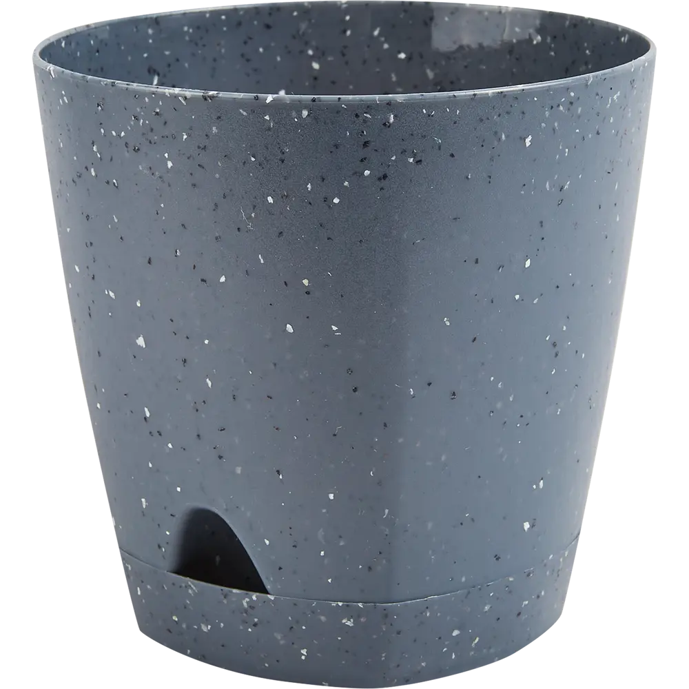 Горшок цветочный Ingreen Stone ø11 h10.7 см v0.65 л пластик темный серый STLM-2071821