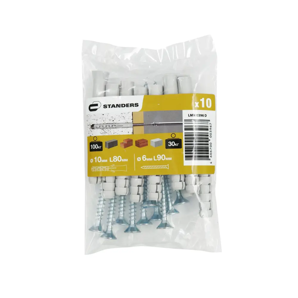 Дюбель потайной STANDERS PND L 10×80 мм с шурупами для пористых материалов 83387775 STLM-0040723 - Вид №5