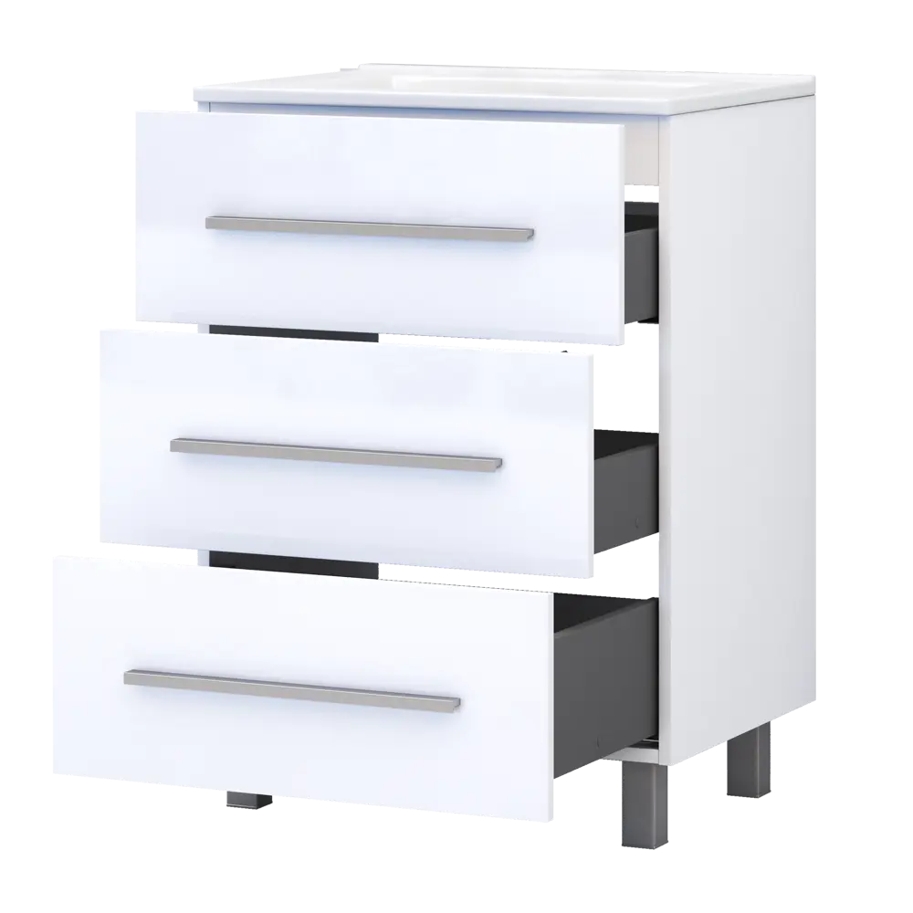 Тумба под раковину напольная Vigo Yuma 60 см цвет белый STLM-2067515 - Вид №2