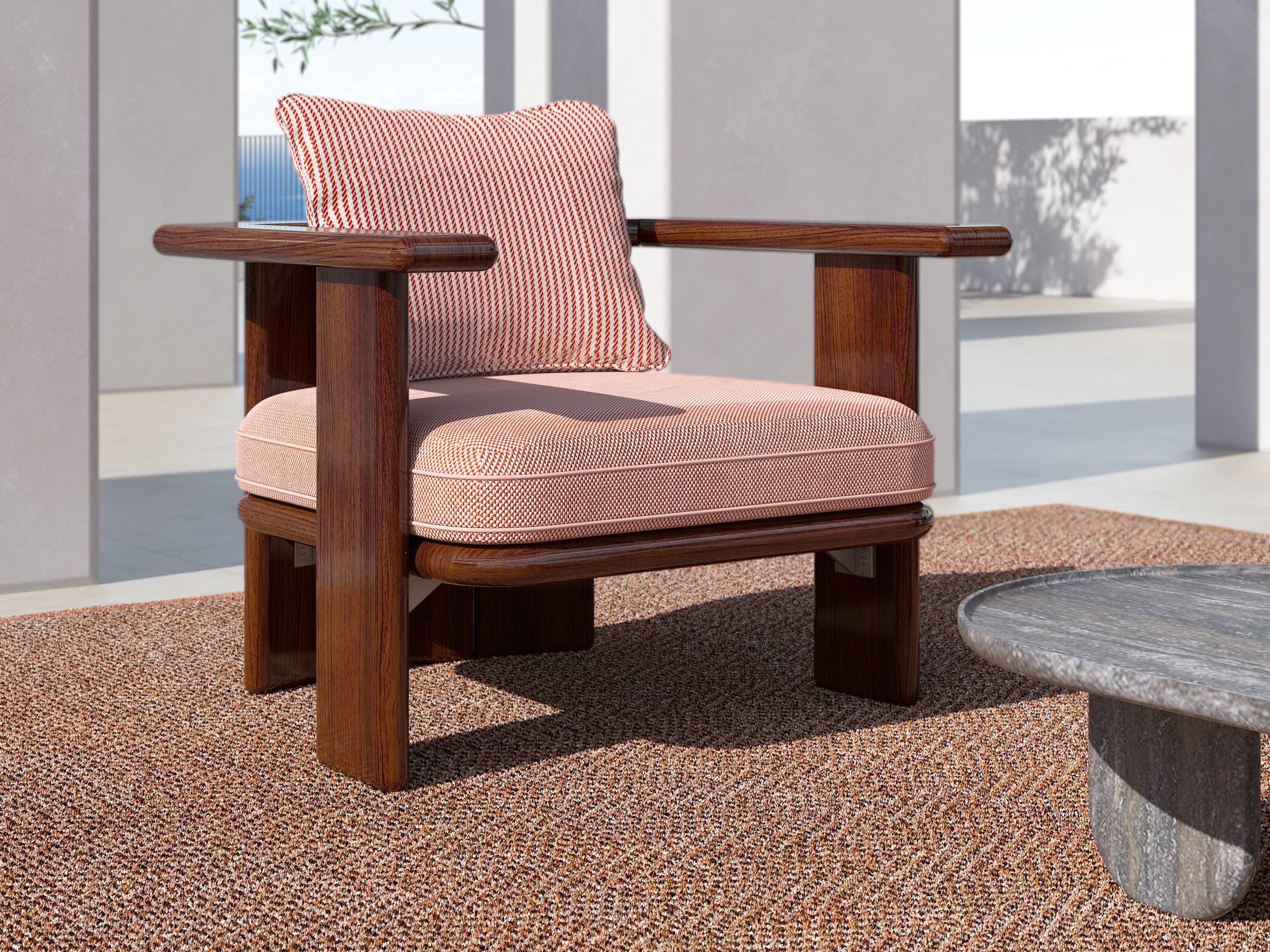 Деревянное кресло с подлокотниками CPRN HOMOOD Shapes 2025 ARCH-00103384 - Вид №3