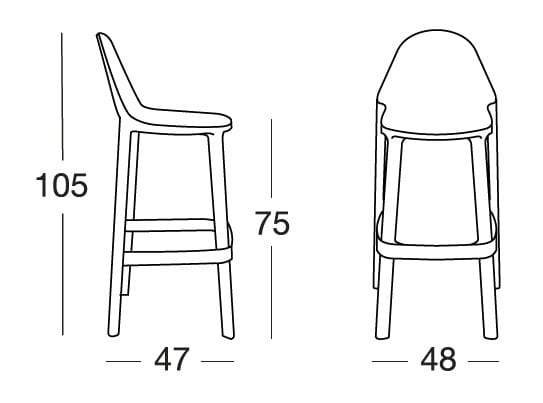 Высокий садовый стул из инженерного пластика S-CAB ARCH-00000723 - Вид №4